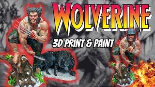 WOLVERINE 3D printed and painted with his Dog- Painting CAMO