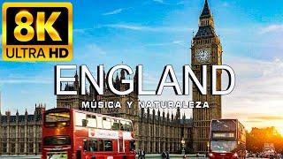 FLYING OVER ENGLAND 8K | Scenic relaxation film with calm and relaxing music | 8K VIDEO