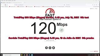 TotalPlay 200 Mbps Megas Service 6 40 pm July19, 2021  6th test