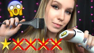 АСМР  ОКРАШИВАНИЕ В УЖАСНОМ САЛОНЕ  Пародия | ASMR WORST Reviewed HAIRCUT