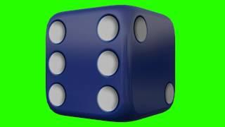 blue dice spinning green screen effect free stock footage