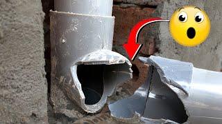 Many people don't know how to replace 60mm drainage tee inside the wall - PVC - UPVC - Plumbing