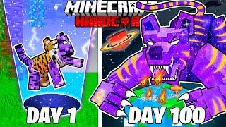 I Survived 100 Days as a COSMIC TIGER in HARDCORE Minecraft