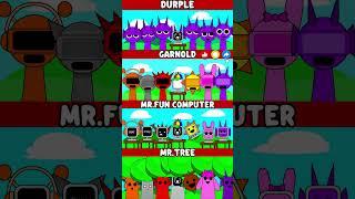 Durple vs Garnold vs Mr.Fun Computer vs Mr.Tree Incredibox Sprunki Mix Version