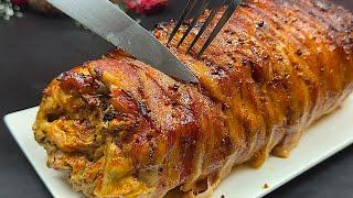 Surprise your guests this Christmas! Juicy stuffed pork tenderloin.