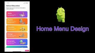 Android Home Menu Design Layout | Fix List Size XML Design | Material Design Android | *With Music