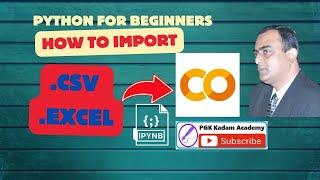 how to import .csv or .excel in Google colab python ?