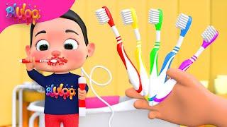 5 Finger Family Good Habits tooth brush routine Song | BluLoo Nursery Rhymes & Kids Songs