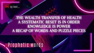 Prophetic words:  A SYSTEMATIC RESET IS IN ORDER. YOUR HEALING THE WEALTH TRANSFER OF HEALTH AND…