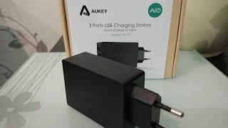 Зарядка Aukey Распаковка и тестирование