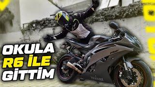 OKULA R6 İLE GİTTİM! | MOTOVLOG #128