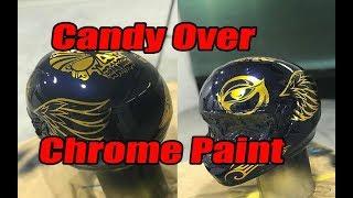 Candy over Chrome paint, custom helmet spray job.