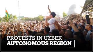 Rare public protests take place in Uzbekistan's autonomous region