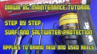 Daiwa BG Full maintenance and service tutorial. How to protect your reel against  sand and saltwater