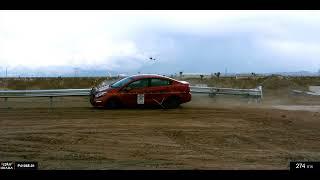 MATT Median Guardrail Crash Test 3-34 with Small Car