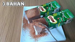 PUDING SUSU MILO HANYA 3 BAHAN TERISMPEL