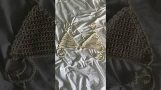 crochet triangle bikini top  #crochet #crochetideas