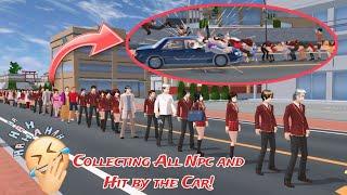 COLLECTING ALL THE NPC AND HIT BY A CAR | SAKURA SCHOOL SIMULATOR