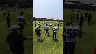 Hitting the sled at OTAs ... with a little ASMR  #falcons #nfl #football #footballdrills