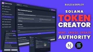 Build & Deploy Advanced Solana Token Creator DApp | Solana Token | Freeze, Mint & Update Authority