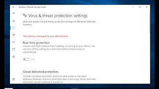 How to Permanently Disable Windows Defender Real Time Protection on Windows 10