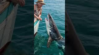 Shark Attacks Elderly Woman in Boat in Shocking Encounter