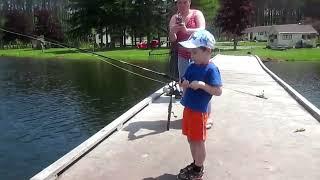 Kalen's First Time Fishing Ben's Lake June 2014