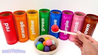 Rainbow Balls and Crayon Surprises - Learn Colors for kids and Toddlers!