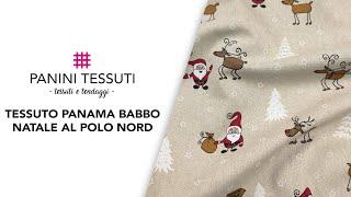 Tessuto Panama Babbo Natale al Polo Nord