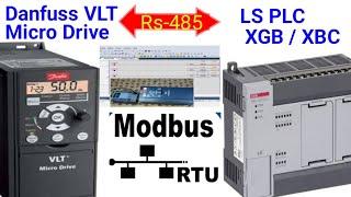 LS/LG PLC XGB/XBC Modbus RTU RS-485 Communication to Danfuss VLT Microdrive Programming Using XG5000