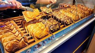 Amazing fish-shaped Bread, Pastry Bungeoppang, chicken, Chocolate, red bean, Malaysia Street Food