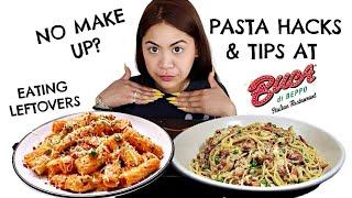 BUCA DI BEPPO MUKBANG & ASMR (SPICY CHICKEN RIGATONI AND CHICKEN CARBONARA)