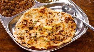 Amritsari Kulcha Recipe | Perfect Crispy Layered Aloo Naan in Tawa - CookingShooking