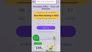 Best Web Hosting - Hostinger Hosting - Freedom Offer - Domain Free | #shorts #shortsvideo #hosting