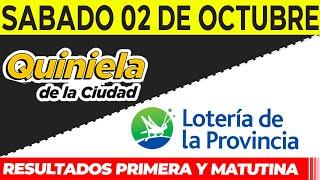 Quinielas Primera y matutina de La Ciudad y Buenos Aires Sábado 2 de Octubre