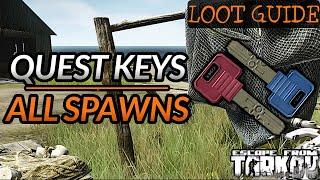 Where to Find Quest Keys // Tasks Keys Spawns on All Maps (with Minimap) - Escape from Tarkov