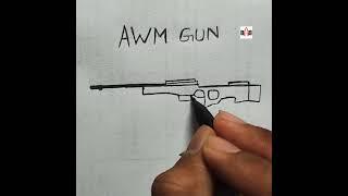 AWM Gun drawing ll Ajjubhai AWM King Drawing ll AWM Sniper Drawing #shorts #drawing #freefire #pubg