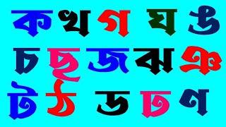 ক খ গ ঘ ঙ চ ছ জ ঝ ঞ ট ঠ ড ঢ ণ ত থ দ ধ ন প ফ ব ভ ম য র ল শ ষ স ..//Bangla Bornomala shikkha