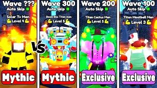 SOLAR FLARE TV MAN vs BoomBox vs Cactus Man vs Meatball Manin ENDLESS MODE | Toilet Tower Defense