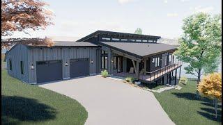 Lakeside Modern Timber Frame Fly through