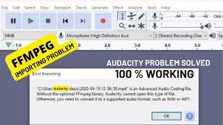 Audacity "FFmpeg library missing" problem solving video | Its Really works