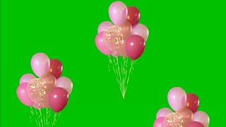 Balloons flying green screen Animation effect HD video Footage No Copyright