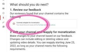 Currently Ineligible for Monetization | How to Solve Currently Ineligible for Monetization