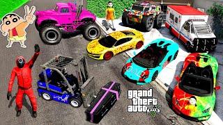 Shinchan Became Riches Persian in GTA 5 | Shinchan Collecting SQUID GAME CARS in GTA 5! Mods [Hindi]