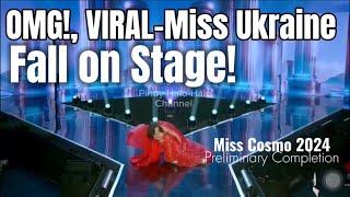 OMG, Viral , Miss Cosmo Ukraine Fall on Stage During Preliminary Compilation #misscosmo