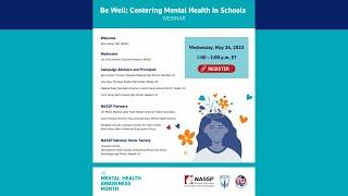 Be Well: Centering Mental Health in Schools