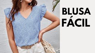 Corte e Costura de Blusa Linda Com Pouco Tecido