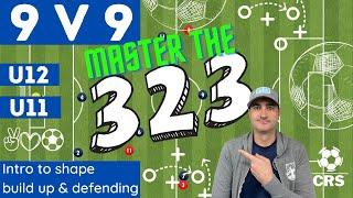 9v9 Youth Soccer 3-2-3 Formation - Intro, Build Up, & Defending