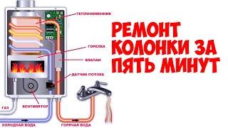 Газовая колонка зажигается и гаснет? Как отремонтировать за пять минут.