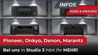 Pioneer, Onkyo, Marantz, Denon - bei uns hört ihr mehr. Studio 3 wurde wieder umgebaut.